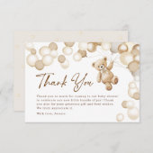 Brown Teddy Bear Baby Shower Dankeskarte (Vorne/Hinten)