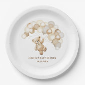 Brown Teddy Bear Baby Shower Pappteller (Vorderseite)