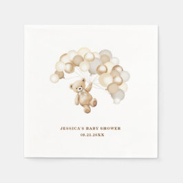 Brown Teddy Bear Baby Shower Serviette