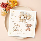 Brown Teddy Bear Balloon Babydusche Napkins Serviette