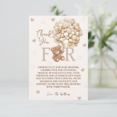 Brown Teddy Bear Balloons Babydusche Dankeskarte (Stehend Vorderseite)