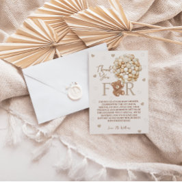 Brown Teddy Bear Balloons Babydusche Dankeskarte