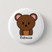 Brown Teddy Bear Personalisiert Button (Vorderseite)