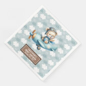 Brown Teddy Bear Pilot Babydusche Napkins für Jung Serviette (Ecke)