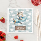 Brown Teddy Bear Pilot Babydusche Napkins für Jung Serviette (Beispiel)