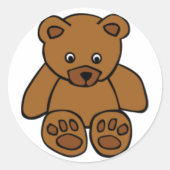 Brown Teddy Bear Runder Aufkleber (Vorderseite)