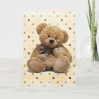 Brown Teddy Bears on Polka Dots New Baby