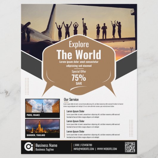 Brown Template für den Flyer der Reiseagentur (Vorne)