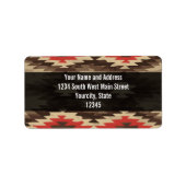 Brown/Terra Cotta Pattern Adressaufkleber (Vorne)