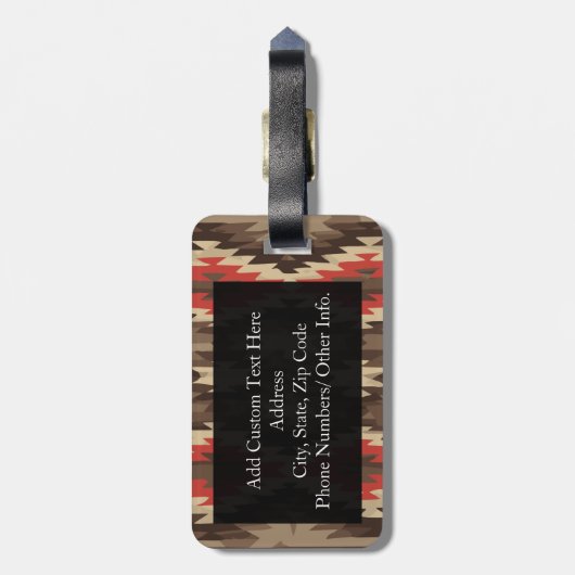 Brown/Terra Cotta Pattern Gepäckanhänger (Rückseite vertikal)