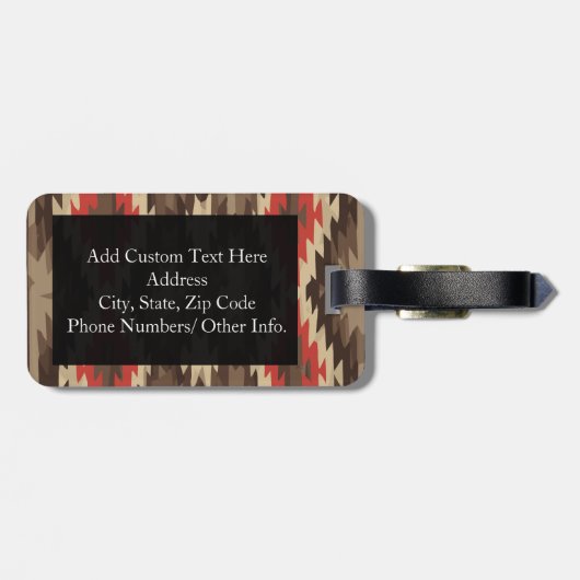 Brown/Terra Cotta Pattern Gepäckanhänger (Rückseite horizontal)