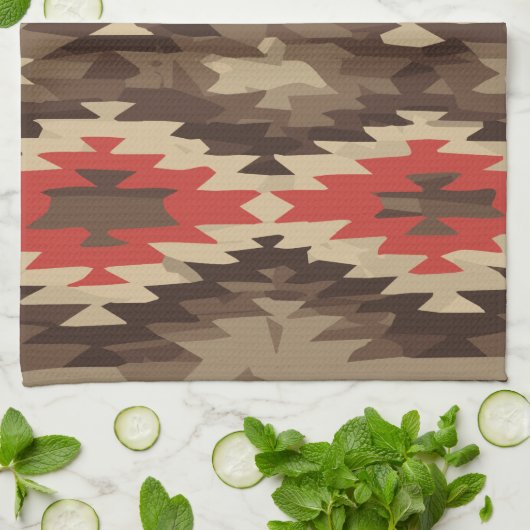 Brown/Terra Cotta Pattern Handtuch (Gefaltet)