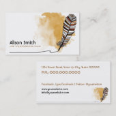 Brown/terracotta Aztec Feather Visitenkarte (Vorne/Hinten)