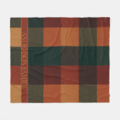 Brown Terracotta Buffalo Kariert Checkered Fleecedecke (Vorderseite (Horizontal))
