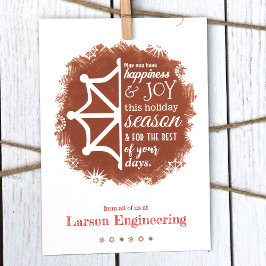 Brown, Terracotta, Red Company Christmas Card Einladung