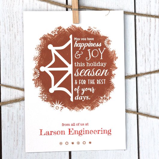 Brown, Terracotta, Red Company Christmas Card Einladung