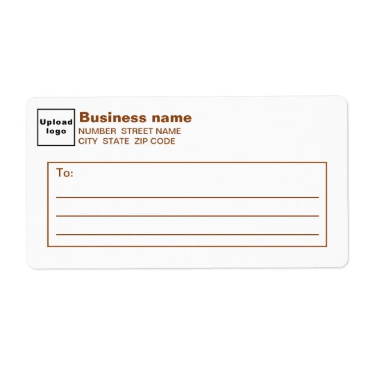 Brown Text Business Shipping Label (Vorne)