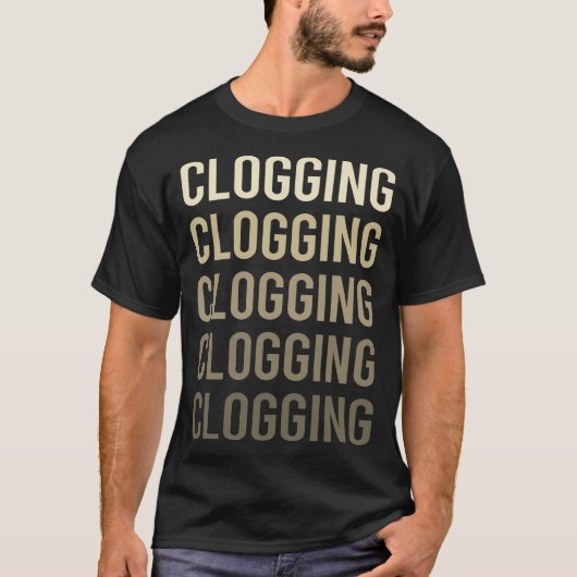 Brown Text Clogger Clogger T-Shirt (Vorderseite)