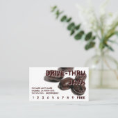 Brown Text Coffee Boans Drink Punch Card Treuekarte (Stehend Vorderseite)