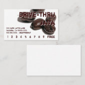 Brown Text Coffee Boans Drink Punch Card Treuekarte (Vorne/Hinten)