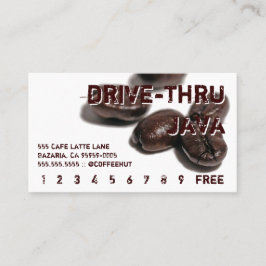 Brown Text Coffee Boans Drink Punch Card Treuekarte