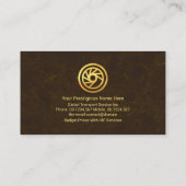 Brown Texture Gold Logistics Icon Visitenkarte (Rückseite)