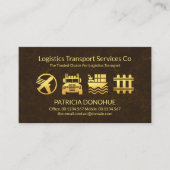 Brown Texture Gold Logistics Icon Visitenkarte (Vorderseite)