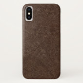 Brown Textured Leather Case-Mate iPhone Hülle (Rückseite)