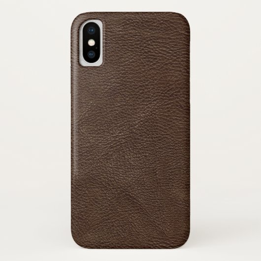 Brown Textured Leather Case-Mate iPhone Hülle (Rückseite)
