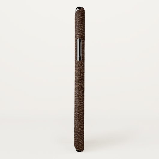 Brown Textured Leather Case-Mate iPhone Hülle (Hinten/Rechts)