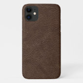 Brown Textured Leather Case-Mate iPhone Hülle (Rückseite)