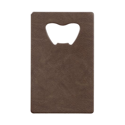 Brown Textured Leather Kreditkartenflaschenöffner (Vorderseite)