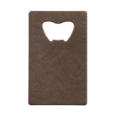 Brown Textured Leather Kreditkartenflaschenöffner (Rückseite)