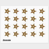 Brown Textured Western Sherriff Abzeichen Stickers (Blatt)