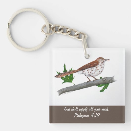 Brown Thrasher Inspiration Schlüsselanhänger (Vorderseite)