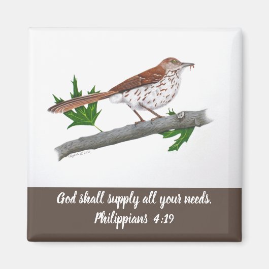 Brown Thrasher Inspirational Magnet (Vorne)