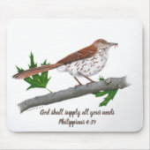 Brown Thrasher Inspirational Mousepad (Vorne)