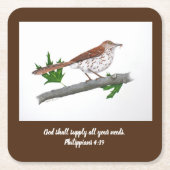 Brown Thrasher Untersetzer (Vorderseite)