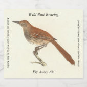 Brown Thrush oder Brown Thrasher, New Yorker Vögel Bierflaschenetikett (Einzelnes Label)