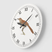 Brown Thrush oder Brown Thrasher, New Yorker Vögel Große Wanduhr (Winkel)