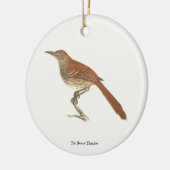 Brown Thrush oder Brown Thrasher, New Yorker Vögel Keramik Ornament (Links)