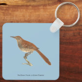 Brown Thrush oder Brown Thrasher, New Yorker Vögel Schlüsselanhänger (Rückseite)