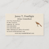 Brown Thrush oder Brown Thrasher, New Yorker Vögel Visitenkarte (Rückseite)