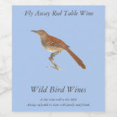 Brown Thrush oder Brown Thrasher, New Yorker Vögel Weinetikett (Einzelnes Label)