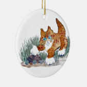 Brown-Tigerkätzchen und -schildkröte Keramikornament (Rechts)