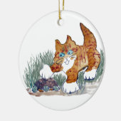 Brown-Tigerkätzchen und -schildkröte Keramikornament (Links)