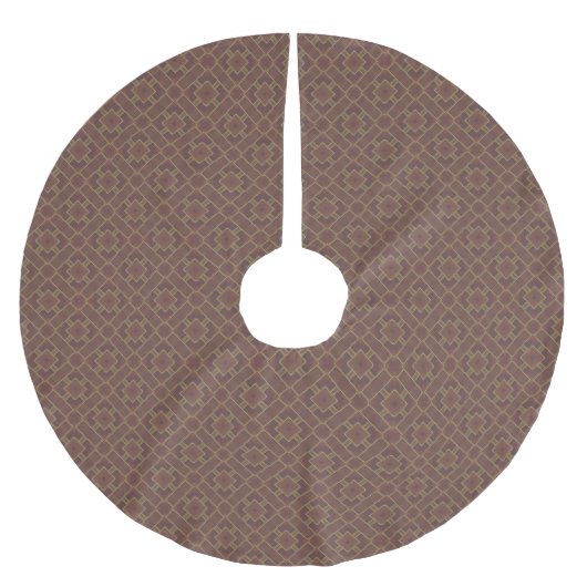 Brown Tiled Polyester Weihnachtsbaumdecke (Vorderseite)