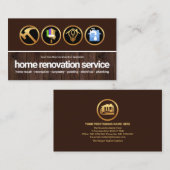 Brown Timber Wood Gold Construction Handyman Tools Visitenkarte (Vorne/Hinten)