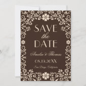 Brown Timeless Floral Wedding  Save The Date (Vorderseite)