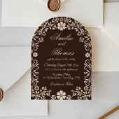Brown Timeless Wedding  Invitation Einladung